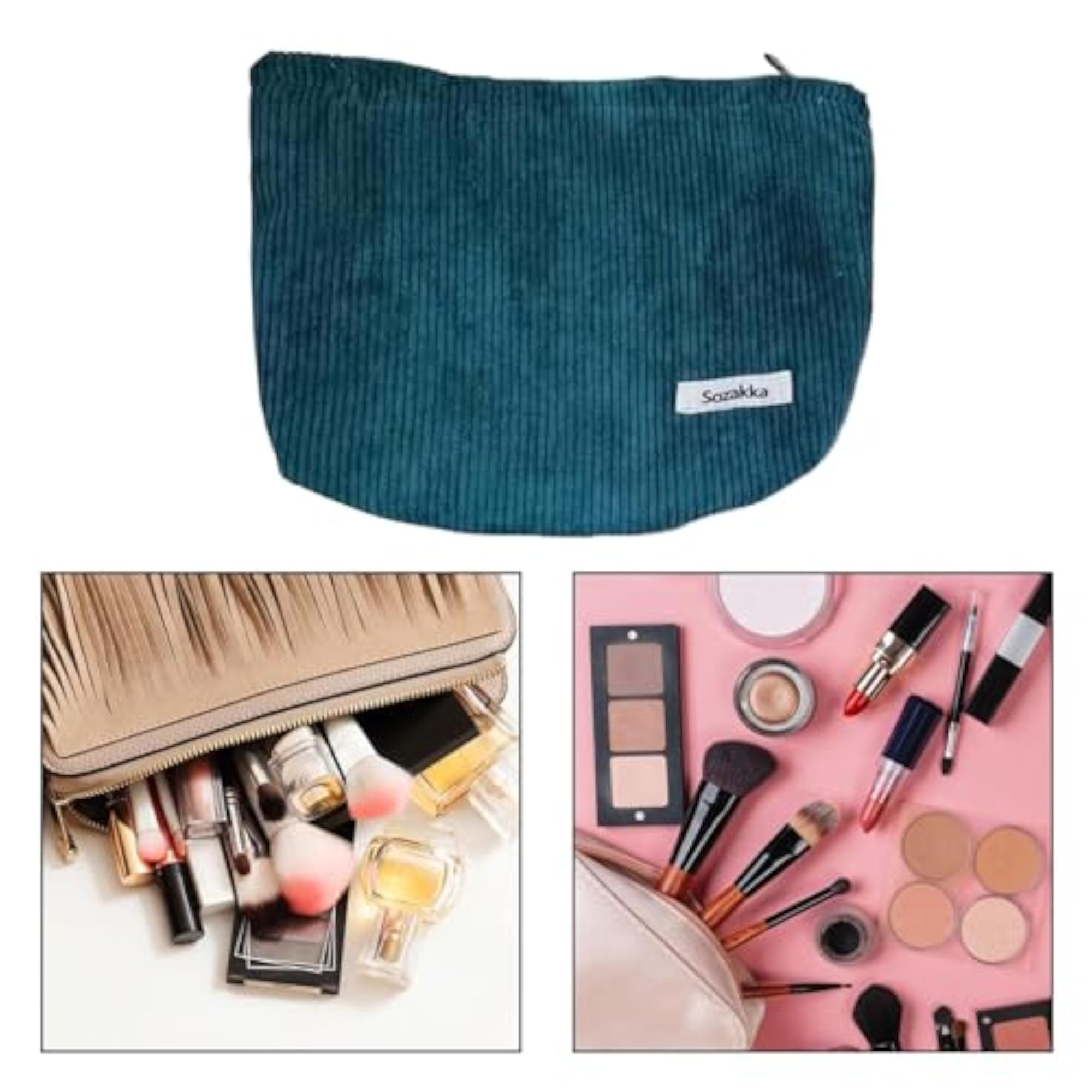 Corduroy Cosmetic Bag, Large Capacity for Makeup